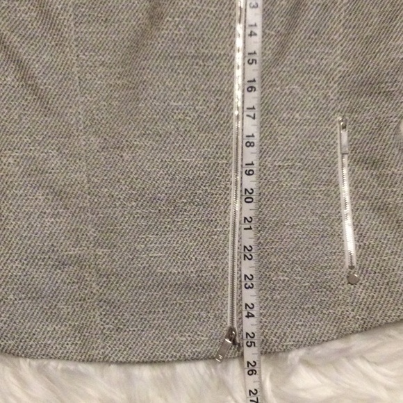 LaFayette 148 tweed green & white jacket zipper closure unlined size 14 - Picture 7 of 9